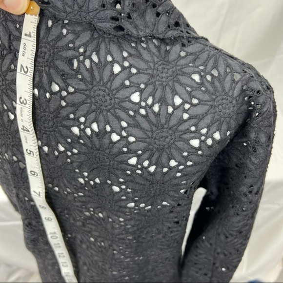 GERARD DAREL FANTASTIC BLACK SUNFLOWERS FLORAL SEE THROUGH BEACH SWIM DRESS WRAP - Picture 5 of 13